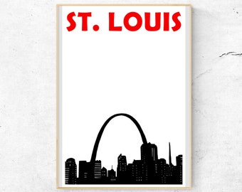 St. Louis Print, St. Louis Skyline Print, Moving in Together Gift, St. Louis Poster, St Louis Art, Cadeau de mariage, Cadeau d'anniversaire, Cadeau frère