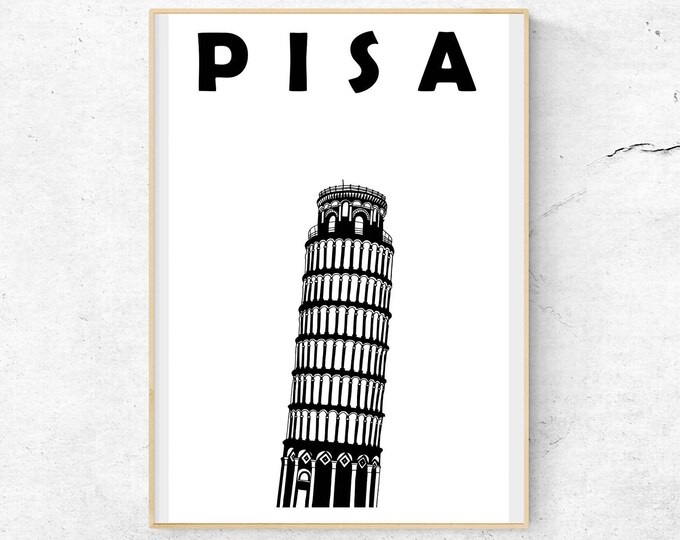 Pisa Print, Italy City Print, Pisa Poster, Italian Gift, Pisa Art, Italy Poster, Italian Art, Italian Travel Poster, Pisa Italia, Pisa Tower