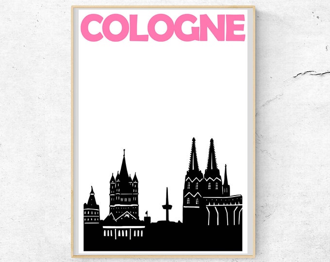 Cologne Print, Cologne Poster, Germany Art, Köln Poster, Cologne Art, Cologne Germany Print, City Poster, Koln Poster, Cologne Wall Art