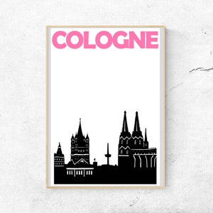 Impresión de Colonia, Cartel de Colonia, Arte de Alemania, Cartel de Colonia, Arte de Colonia, Impresión de Colonia Alemania, Cartel de la ciudad, Cartel de Koln, Arte de la pared de Colonia
