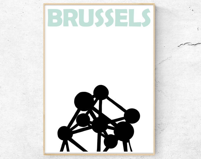 Brussels Print, Travel Memories Gift, City Print, Boyfriend Gift, Brussels Poster, Brussels Art, Belgium Print, Belgian Art, Bruxelles Gift