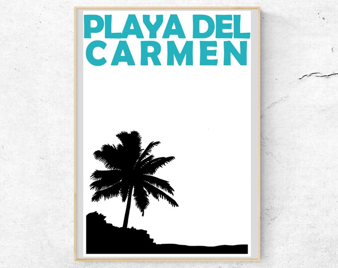 Playa del Carmen Print, Mexico Travel Poster Art, Mexico Print, Playa del Carmen Poster, Mexico Poster, Mexico Wedding Gift, Mexico Wall Art