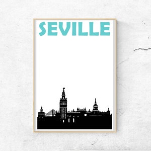 Seville Print, Spain Art, Sevilla Print, Seville Poster, Seville Spain, Seville Art, Spain Print, Spain Poster, Seville Wall Art, City Print
