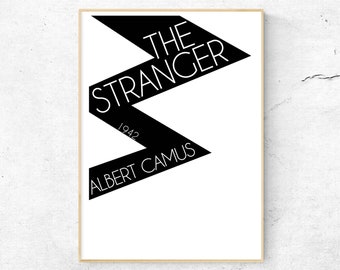 Cartel de Albert Camus, cartel de Albert Camus The Stranger, impresión de Albert Camus, arte de Albert Camus, arte del libro, arte de la cubierta del libro, cartel de la cubierta del libro