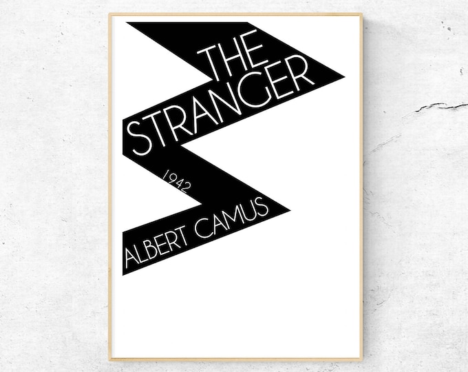 Albert Camus Poster, Albert Camus The Stranger Poster, Albert Camus Print, Albert Camus Art, Book Art, Book Cover Art, Book Cover Poster