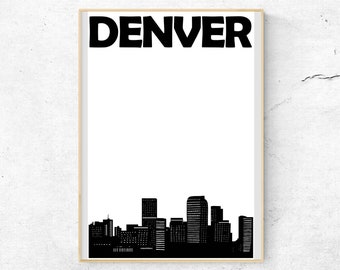 Denver Print, Colorado Art Print, Denver Skyline Poster, Denver Poster, Denver Art, Denver Wall Art, Colorado Poster, Housewarming Gift