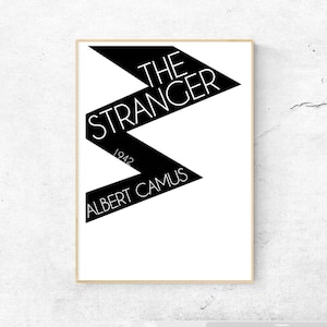 Albert Camus Poster, Albert Camus The Stranger Poster, Albert Camus Print, Albert Camus Art, Book Art, Book Cover Art, Book Cover Poster image 1