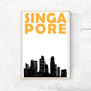 Singapore Print, Singapore Skyline, Singapore Art, Singapore Poster, Travel Memory Print, Best Friend Gift, Brother Gift, Sister Gift