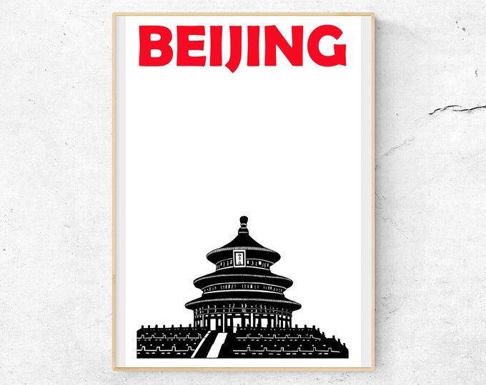 Beijing Print, Travel Memory, Housewarming Gift, Beijing Poster, Chinese Print, Beijing City Print, Engagement Gift, Anniversary Gift