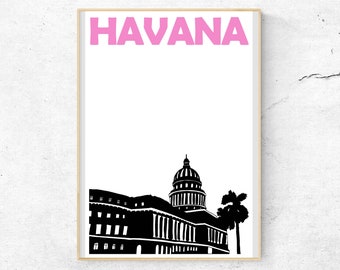 Havana Print, Cuba Print, Cuba Art, Havana Poster, Havana Art, Havana Wall Art, Cuba Travel Art, Cuba Gift, Birthday Gift, Housewarming Gift