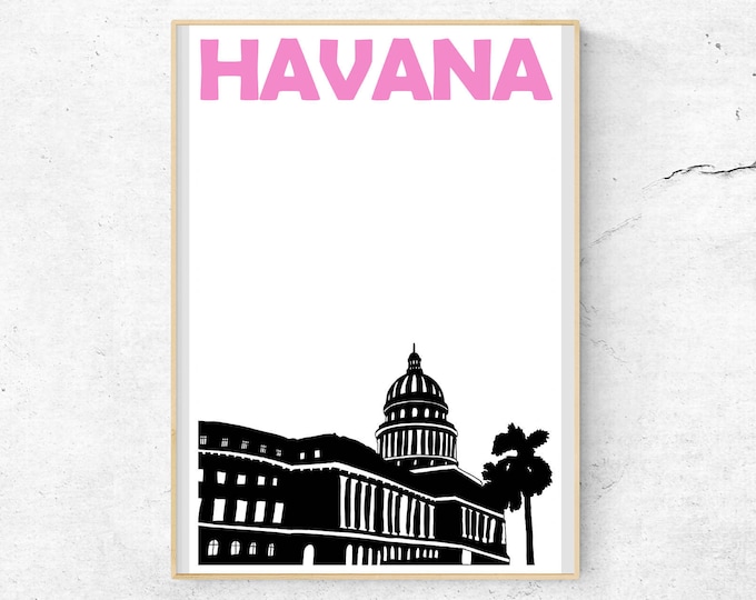 Havana Print, Cuba Print, Cuba Art, Havana Poster, Havana Art, Havana Wall Art, Cuba Travel Art, Cuba Gift, Birthday Gift, Housewarming Gift