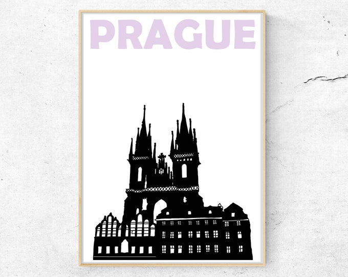 Prague Print, Czechia Print, Prague Poster, Prague Art, Wedding Gift Prague, Czech Poster, Prague Gift, Prague Travel Gift, Mens Gift