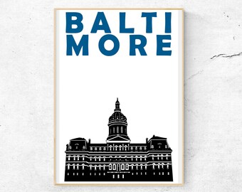 Baltimore Art Print, Baltimore Poster, Baltimore Print, Baltimore Maryland, Baltimore Gift, Baltimore Housewarming Gift for Couples