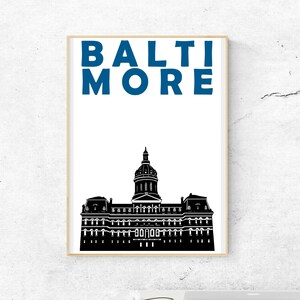 Baltimore Art Print, Baltimore Poster, Baltimore Print, Baltimore Maryland, Baltimore Gift, Baltimore Housewarming Gift for Couples