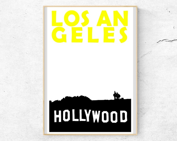 Los Angeles Print, California Print, California Gift, California Art, California Wall Art, Los Angeles Poster, Hollywood Print, Travel Art