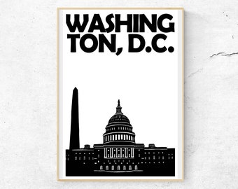 Washington, D.C. Print, Washington DC Poster, Washington DC Art, Housewarming Gift, Washington DC Wall Art, Men’s Gift, Woman’s Gift