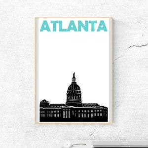 Atlanta Druck, Reise-Speicher-Druck, Georgia Kunstdruck, Atlanta Georgia Poster, Atlanta Poster, Atlanta Kunst, Womens Geschenk, Herren Geschenk