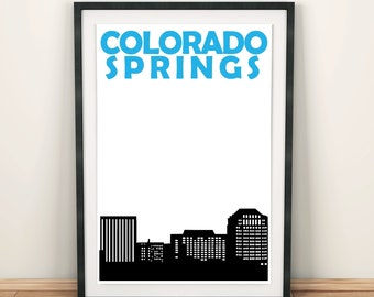 Colorado Springs Print, Colorado Springs Poster, Colorado Springs Art Print, Colorado Springs Wall Art, Colorado Springs Skyline Art Print