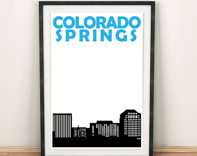 Colorado Springs Print, Colorado Springs Poster, Colorado Springs Art Print, Colorado Springs Wall Art, Colorado Springs Skyline Art Print