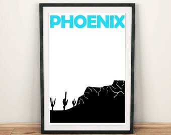 Phoenix Print, Arizona Art, Phoenix Wall Art, Phoenix Arizona Print, Phoenix Art, Phoenix Poster, Phoenix AZ Art, Phoenix AZ Wall Art