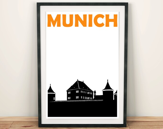 Munich Print, Travel Poster, German Art, Munich Art, Munich Poster, German Gift, Germany Print, Birthday Gift, Gift for him, Gift for her