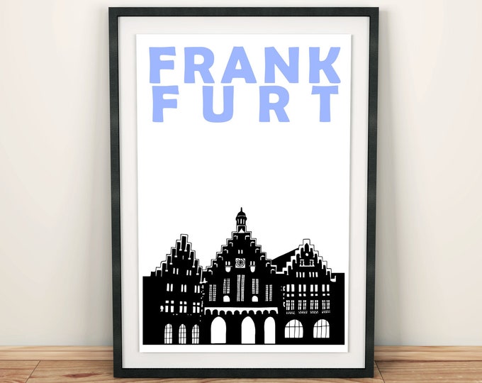 Frankfurt Print, Germany City Art Travel Print, Frankfurt Poster, Frankfurt Art, German City Print, Housewarming Gift, Travel Memory Gift