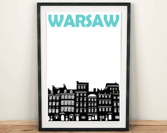 Warsaw Print, Poland Art, Warsaw Poster, Poland Print, Warsaw Art, Polish City Print, Poland City Art Print, Warsaw Gift, Engagement Gift