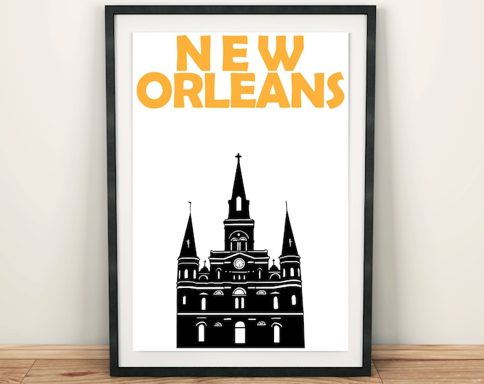 New Orleans Print, Travel Memory, New Orleans Poster, Moving in Together Gift, New Orleans Art, Dorm Decor, Boyfriend Gift, Girlfriend Gift