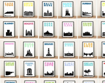 City Prints: Set of 3 Prints, Travel Memories, City Art Print, Housewarming Gift, City Wall Art, Moving in Together, Travel Poster Set