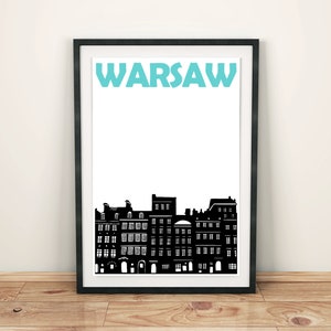 Warsaw Print, Poland Art, Warsaw Poster, Poland Print, Warsaw Art, Polish City Print, Poland City Art Print, Warsaw Gift, Engagement Gift image 1