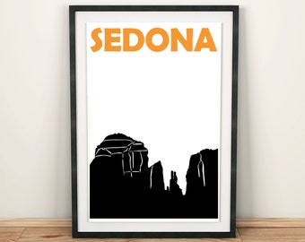 Sedona Print, Arizona Art Print, Sedona Arizona, Sedona Art, Sedona Poster, Sedona Wall Art, Sedona Travel Poster, Sedona Travel Gift