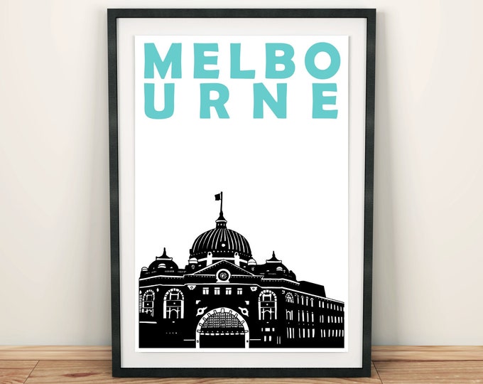 Melbourne Print, Melbourne Australia Poster, Melbourne Art, Melbourne Poster, Melbourne Travel Poster, Australia Print, Melbourne Wall Art