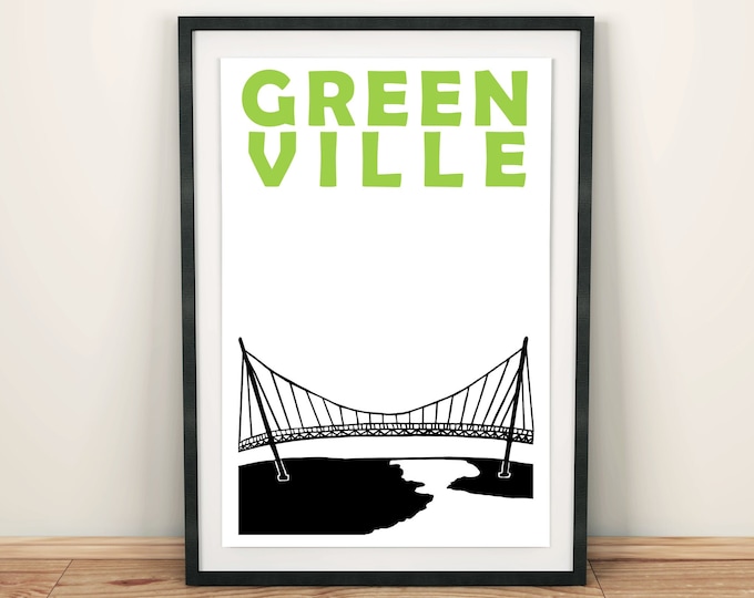 Greenville SC Print, Greenville SC Poster, Greenville SC Art, Greenville South Carolina Print, Greenville Poster, Greenville sc Wall Art