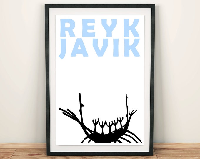 Reykjavik Poster, Iceland Print, Iceland Art, Reykjavik Print, Icelandic Art, Iceland Poster, Reykjavik Art, Iceland Art, Nordic Print