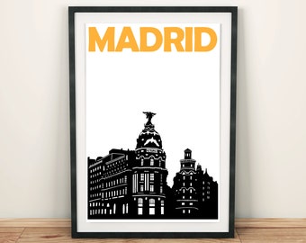 Madrid Print, Spain Travel Poster, City Print, Travel Memory, Spanish Art, Madrid Poster, Madrid Art, Spanish Poster, Spain Art, Friend Gift