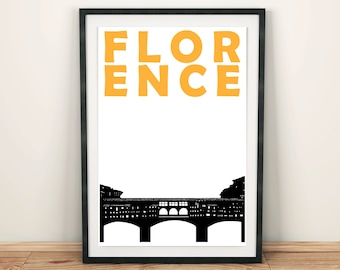 Impresión de Florencia Italia, Impresión de la ciudad de Italia, Impresión de Florencia, Arte de Florencia, Cartel de Florencia, Impresión de viaje, Firenze Italia, Cartel de la memoria de viaje