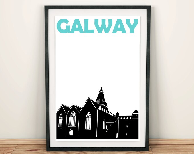 Galway Print, Galway Art, Galway Ireland Art Print, Galway Wall Art, Galway Poster, Ireland Poster, Ireland Print, Ireland Art, Irish Gift