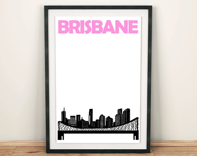 Brisbane Print, Australia Print, Brisbane Skyline Print, Brisbane Poster, Brisbane Art, Brisbane Artwork, Australian Print, Australia Art