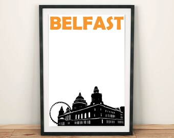 Belfast Print, Northern Ireland Print, City Print, Belfast Poster, Belfast Art, Northern Ireland Poster, Northern Ireland Art, Belfast Gift