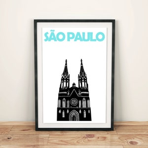 São Paulo Print, Brazil Travel Print, São Paulo Art, Brazil Poster, Sao Paulo Poster, Brazilian Art, Brazil Print, Mens Gift, Brazil Art