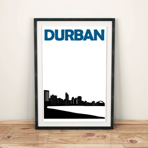 Durban City Print, South Africa Travel, African Art, Durban Poster, Durban Art, Durban Print, South African Print, Gift for him, Travel Gift