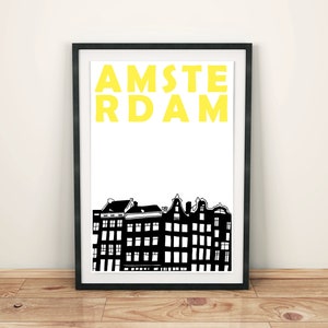 Amsterdam Print, Netherlands Art Print, Gift for Men, Amsterdam Poster, Amsterdam Art, Amsterdam Travel Print, Amsterdam Wedding Gift image 1