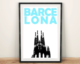 Barcelona Print, Spain Travel Poster, Barcelona Travel Poster, Barcelona Poster, Spain Print, Barcelona Art, Barcelona Wall Art Print