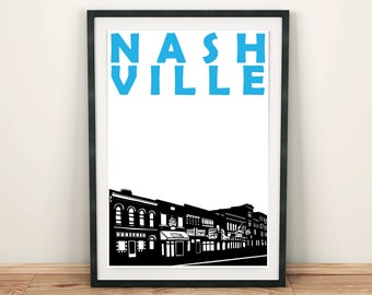 Nashville Print, Nashville Art Gift, Tennessee Art Print, Nashville Poster, Moving Away Gift, Gift for Men, Gift for Women, Nashville TN