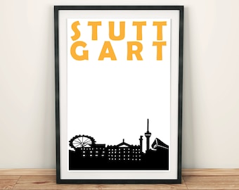 Stuttgart Print, Duitsland Art, Stuttgart Duitsland, Stuttgart Poster, Stuttgart Art Print, Duitse Print, Prints of Germany, Stuttgart Wall Art