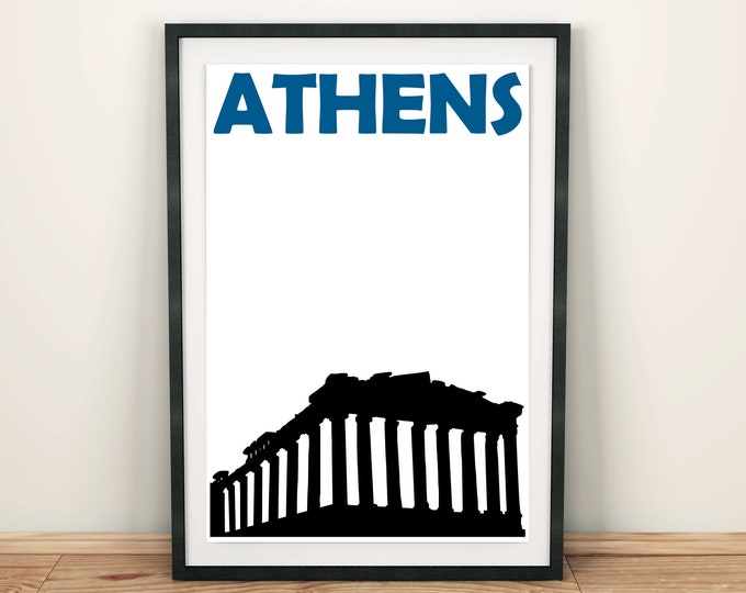 Athens Print, Greece Poster, Athens Greece, Athens Poster, Athens Art, Greek Art, Greek Poster, Greek Print, Greece Travel Poster, Wall Art