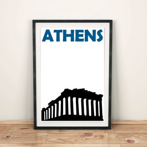 Athens Print, Greece Poster, Athens Greece, Athens Poster, Athens Art, Greek Art, Greek Poster, Greek Print, Greece Travel Poster, Wall Art