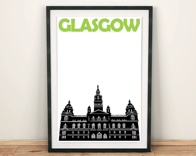 Glasgow Print, Scotland Art, Glasgow Art, Glasgow Poster, Glasgow Wall Art, Glasgow Art Print, Scotland Wall Art, Scotland Print, City Print