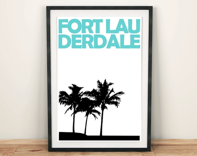 Fort Lauderdale Print, Florida Art, Fort Lauderdale Poster, Fort Lauderdale Art, Florida Print, Travel Poster Gift, Fort Lauderdale Wall Art