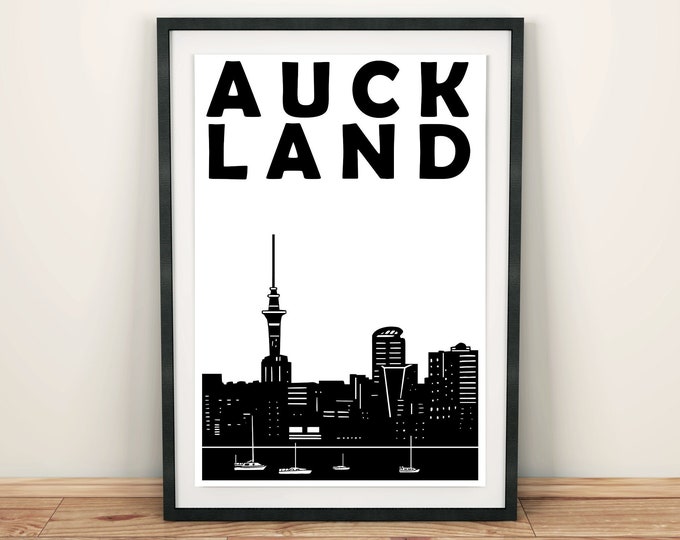 Auckland Print, New Zealand Poster, Auckland Poster, Auckland Art Print, New Zealand Travel Poster, New Zealand Art, Mens Gift, Wedding Gift